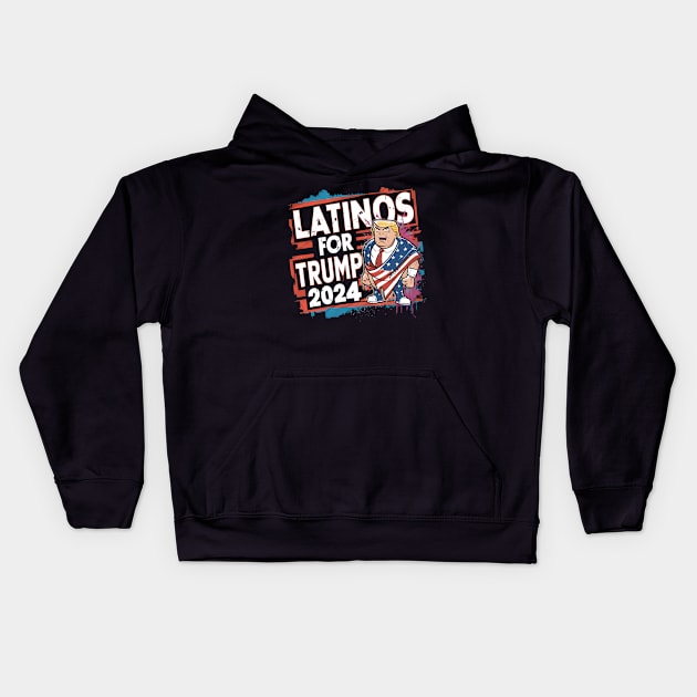 Latinos For Trump Election America Usa Kids Hoodie by KimonoKaleidoscope